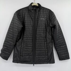 Equine Couture Black Quilted Equestrian Puffer Jacket Women Size Medium
